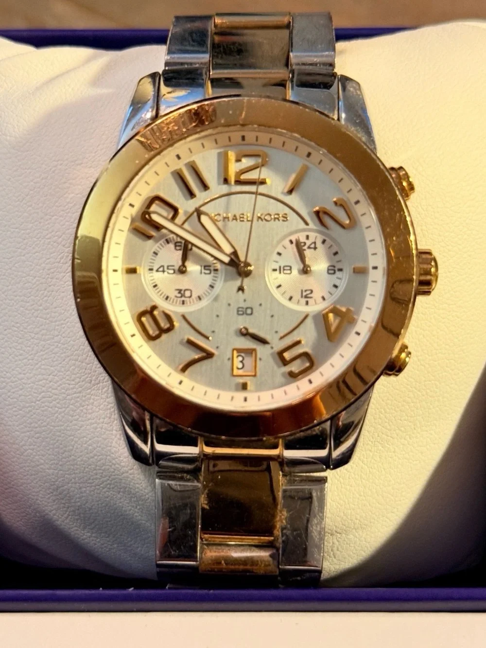 Michael Kors Gold & Silver Two-Tone Chronograph Bracelet Watch